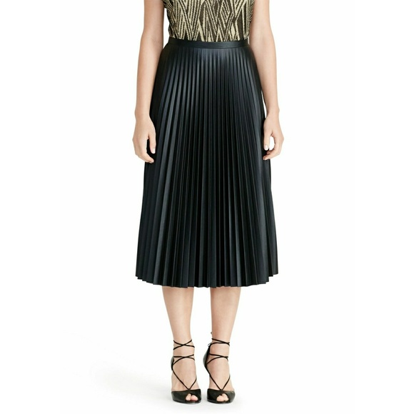 Ralph Lauren Dresses & Skirts - New! RALPH LAUREN Accordion Pleat Black Midi Skirt
